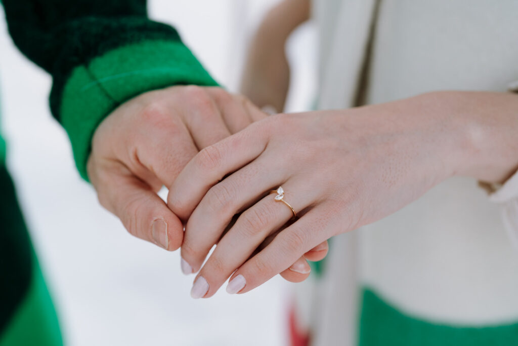 At Home Winter Elopement Photo