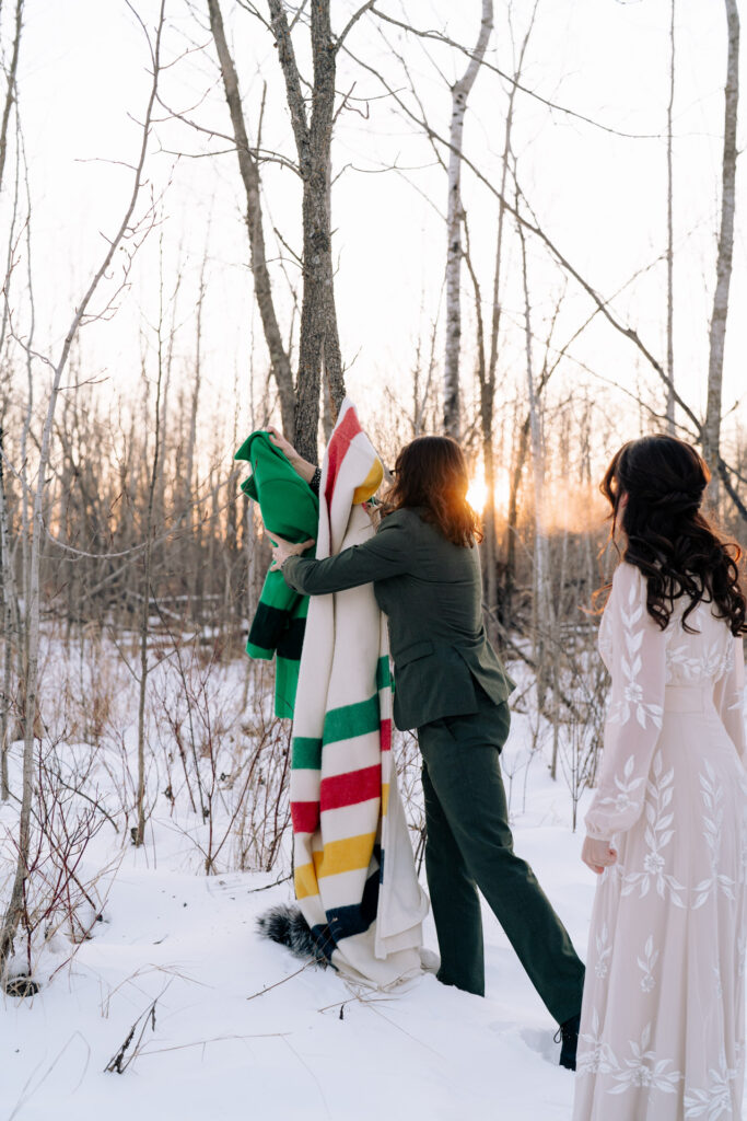 Winter wedding just outside of Winnipeg