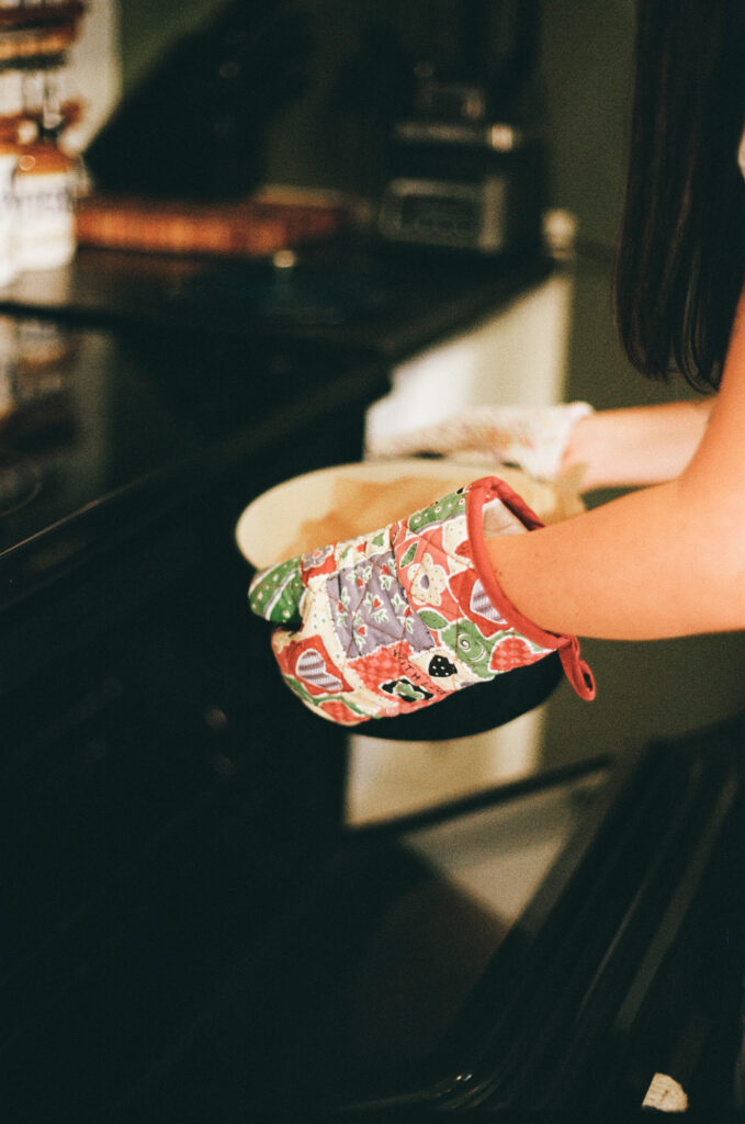 fresh bread from oven shot on film
