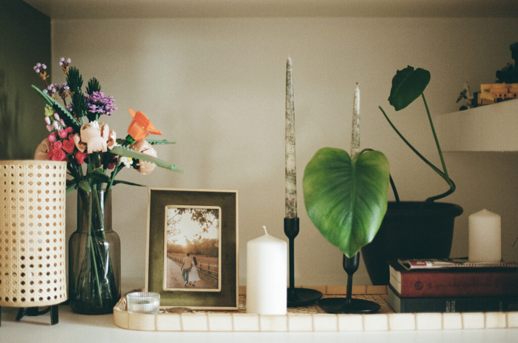 cozy home decorations shot on film