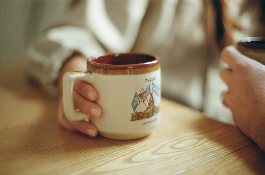 coffee mug shot on film