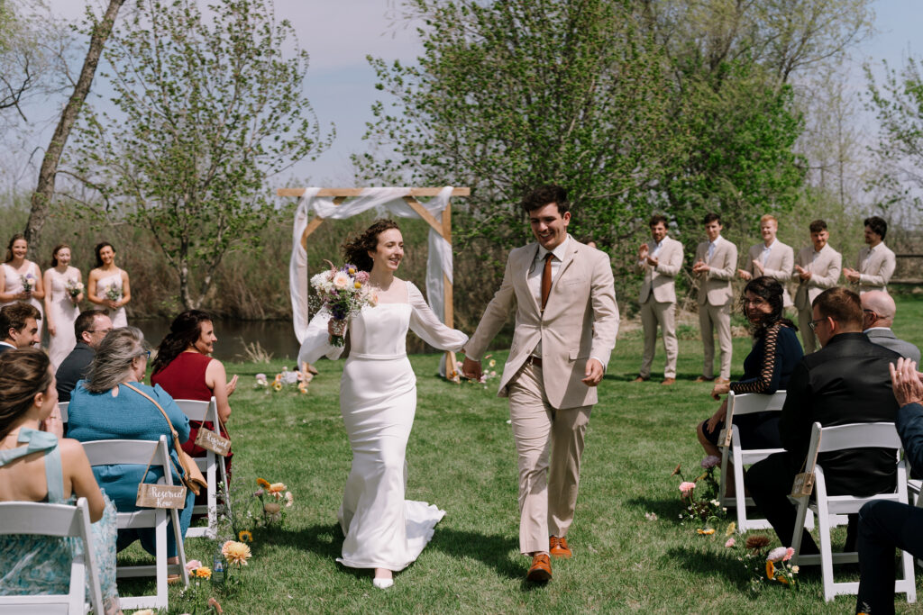 backyard wedding ceremony exit!