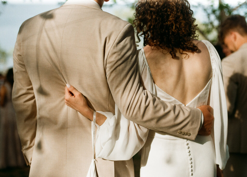 candid photo of bride and groom