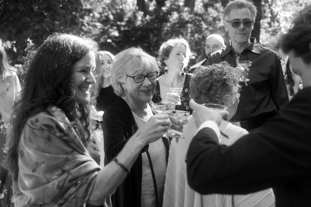 Wedding guest candid during speeches