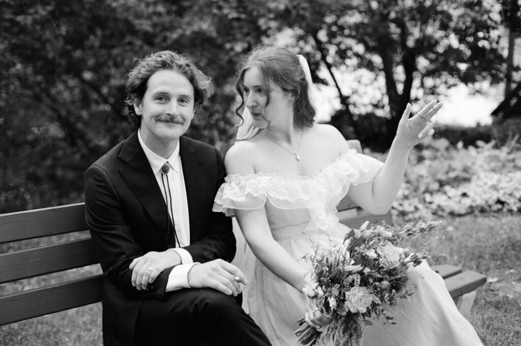 candid of bride and groom on wedding day