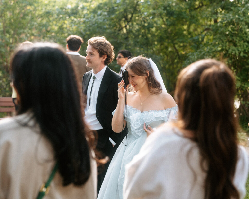 documentary-style wedding photo of bride and groom on wedding day