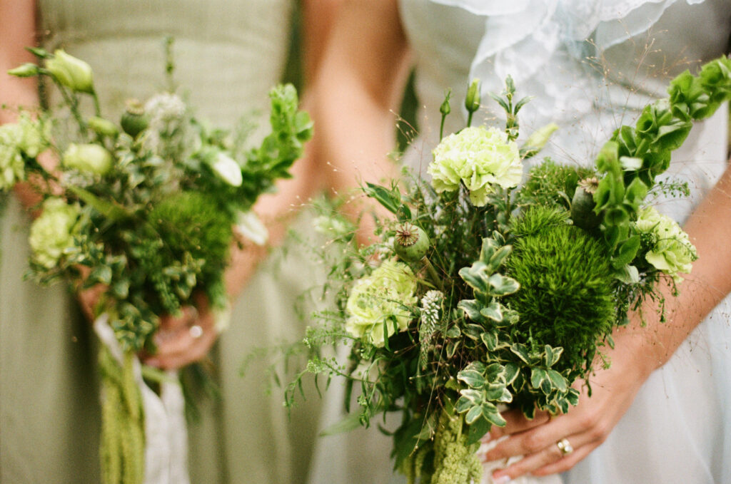 documentary-style wedding photo of bridesmaids on wedding day