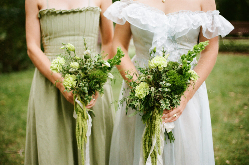 documentary-style wedding photo of bridesmaids on wedding day