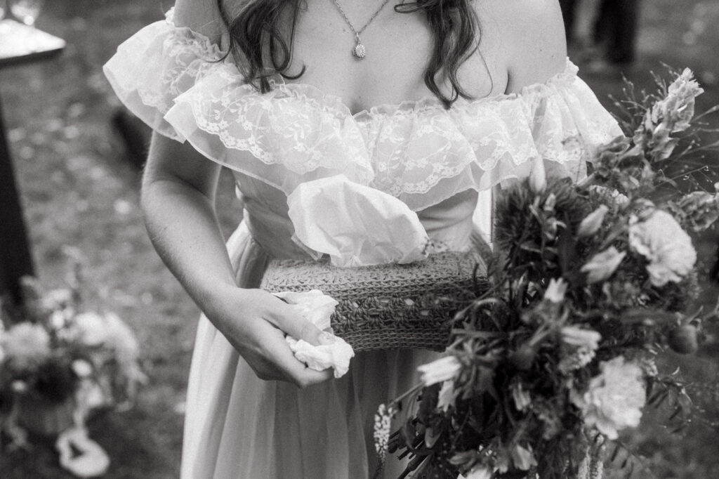 documentary-style wedding photo of bride on wedding day