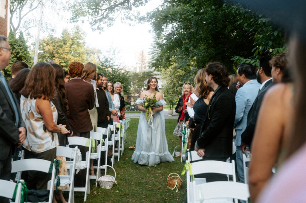 bride walking down aisle