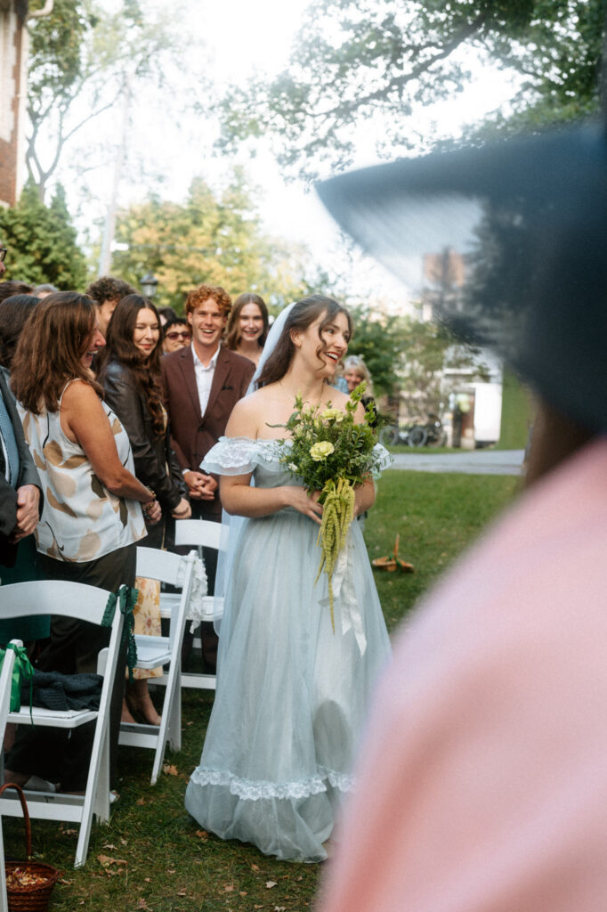 bride walking down aisle